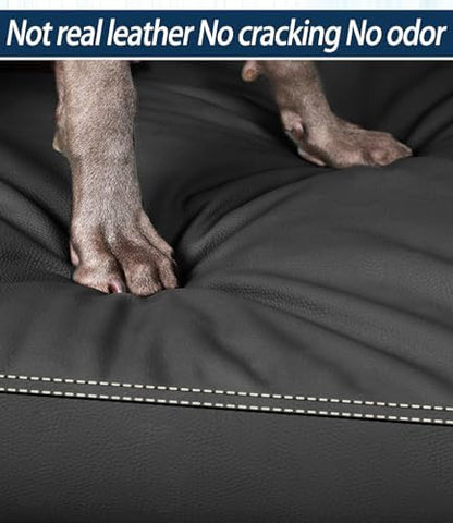 Waterproof Dog Bed Hair-Resistant, Removable Vegan Leather Cover, Pee Proof Black Vinyl Pad, Easy to Clean Pet Pad