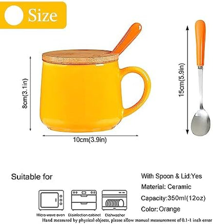 BigNoseDeer Kawaii Fox Mug Cute Mugs with 3D Fox Inside Ceramic Coffee Mug with Lid and Spoon Cute Stuff Birthday Gifts Cute Gifts For Women 13.5oz