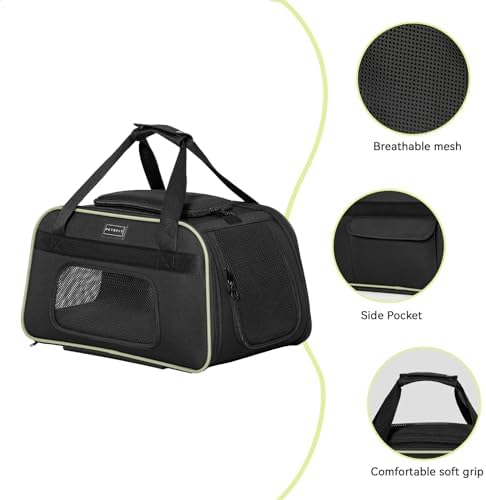 Petsfit Cat Carrier with Wheels, Removable Spinner Wheels, Up to 13 lb