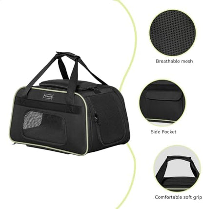 Petsfit Cat Carrier with Wheels, Removable Spinner Wheels, Up to 13 lb