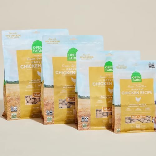 Open Farm Freeze Dried Raw Dog Food, Chicken Bite-Sized Morsels, 13.5oz Bag