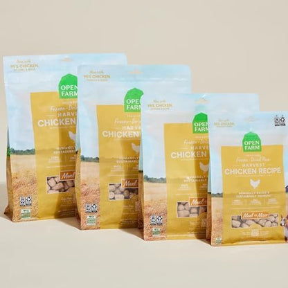 Open Farm Freeze Dried Raw Dog Food, Chicken Bite-Sized Morsels, 13.5oz Bag