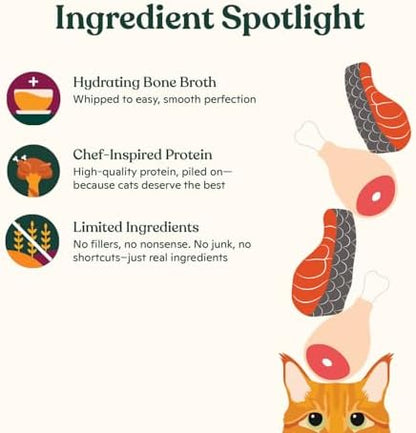 Made by Nacho Lickable Cat Treats Mousse Tubes 12 Count with Bone Broth Chicken and Salmon Recipe (.5 oz) No Grains, Corn, Wheat or Soy