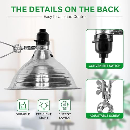 Simple Deluxe Clamp Lamp Light with 8.5 Inch Aluminum Reflector up to 150 Watt E26 (no Bulb Included) 6 Feet 18/2 SPT-2 Cord, 2-Pack