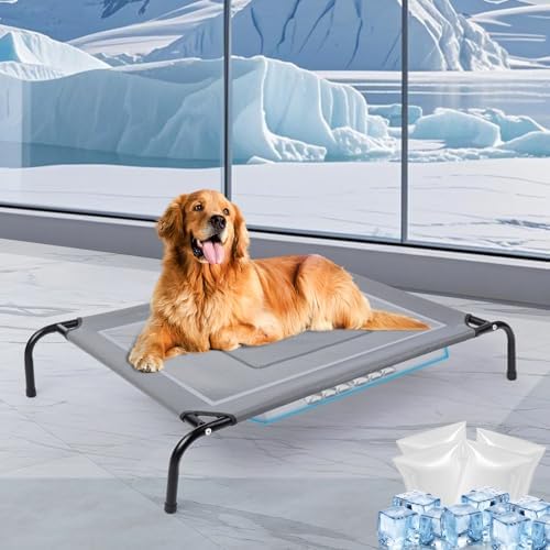42'' Outdoor Elevated Dog Bed,Raised Dog Bed,Dog Cot,Dog Cooling Bed-Medium