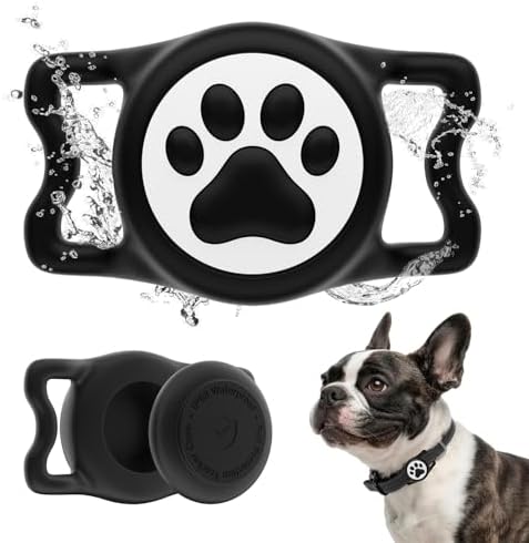 IP68 Waterproof Dog AirTag Holder for Dog Collar, Soft, Stretchy Silicone