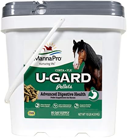 Corta-Flx U-Gard Pellets for Horses, Digestive Supplement, 10 lb Bucket
