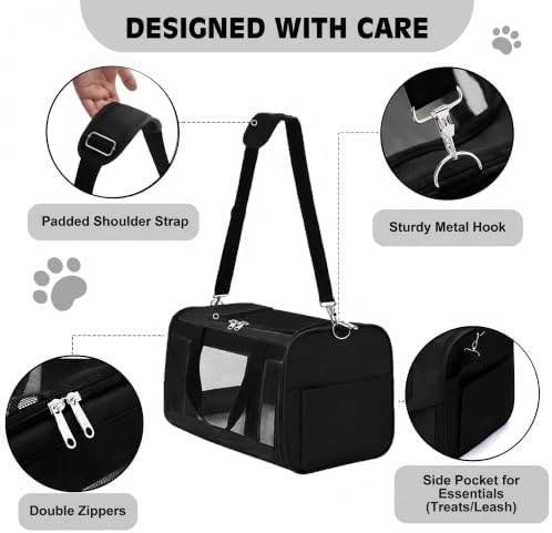 Extra-Large Cat Carrier, Soft-Sided Collapsible Pet Carrier up to 22 lbs
