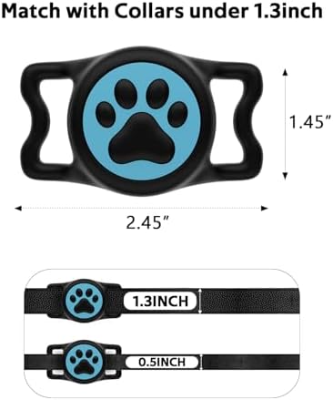 IP68 Waterproof Dog AirTag Holder for Dog Collar, Soft, Stretchy Silicone