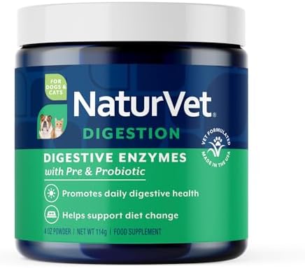 NaturVet Digestive Enzymes with Pre & Probiotic for Dogs & Cats - 4 oz