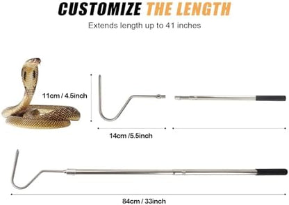 Snake Hook, Stainless Steel Extensible Snake Grabber Tool 33 inch