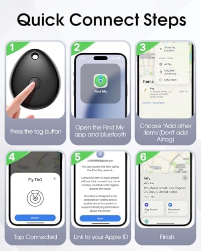 Air Tracker Tags-1 Pack for Apple Find My, iOS Only, Official MFi Certified