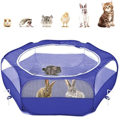 Pawaboo Small Animal Playpen with Zippered Cover,Indigo
