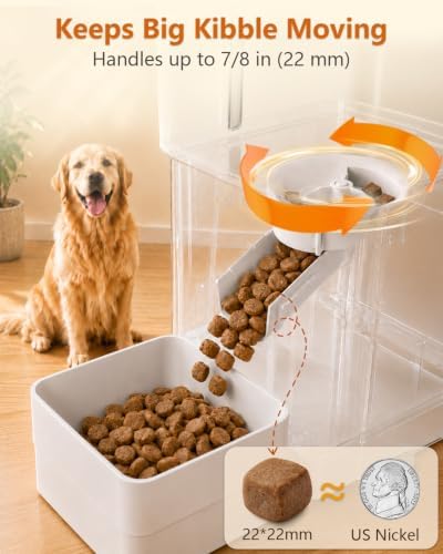 15L Automatic Dog Feeder Large Breed: 63 Cup Capacity for Kibble up to 22mm