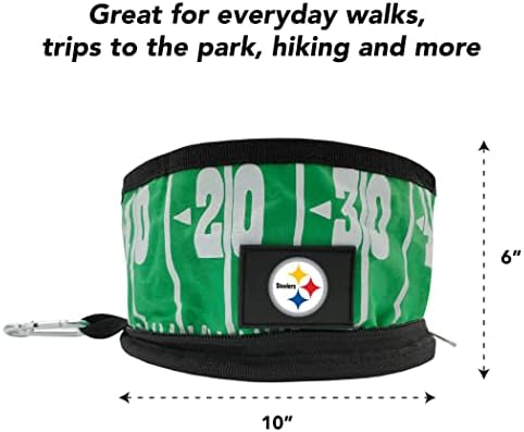NFL Pittsburgh Steelers Pets First Collapsible Dog Travel Bowl Set, 2 Pack Food and Water Bowls for Dogs, Best Portable & Lightweight Leak-Proof Dog Bowls for Travel