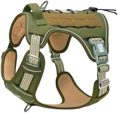 AUROTH Tactical Dog Harness for Large Dogs No Pull Adjustable Pet Harness Reflective K9 Working Training Easy Control Pet Vest Military Service Dog Harnesses