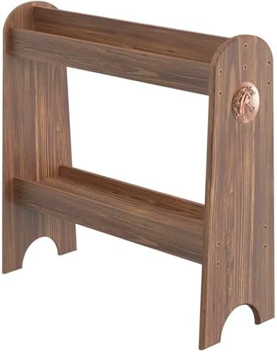 HOTCAN Pine Wood Saddle Rack | Ideal Saddle Stand for Horse Gear and Horse Tack Organizers | Suitable for Displaying Trophy Tack at Home | Compatible with English, Australian, Western Saddles (Burnt)