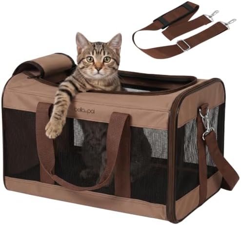 BELLA & PAL Cat Carrier Travel Bag, Airline Approved Soft-Sided Cat Carrier