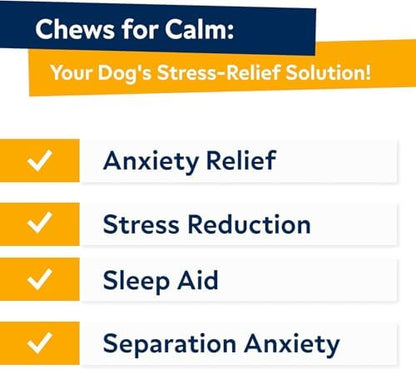 Hemp Calming Chews for Dogs - Stress&Anxiety Relief, Travel&Separation