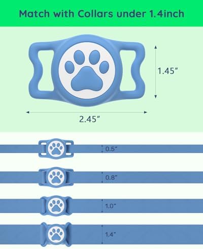 IP68 Waterproof Dog AirTag Holder for Dog Collar, Soft, Stretchy Silicone