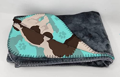 Caroline's Treasures MLM1076TBLT Liver English Springer Spaniel Soft Travel Blanket with Bag Airplane Blanket, Indoor Outdoor Camping Blanket for Traveling, Picnics, Beach Trips, Concerts