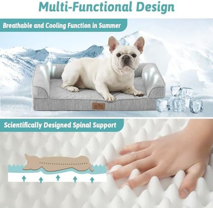 COZY KISS Cooling Dog Bed for Medium Dogs, 36" Orthopedic Pet Sofa
