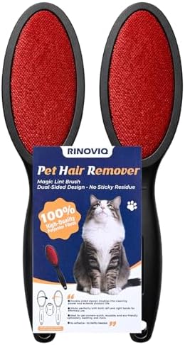 Lint Brush for Pet Hair, Double Sided Reusable Lint Remover, 2 Pack