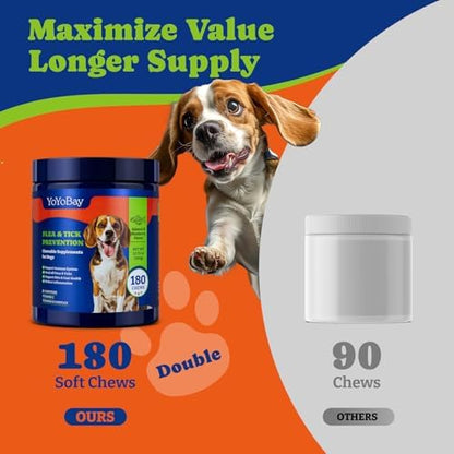 Flea & Tick Prevention for Dogs Chewables,Dog Immune Support Supplement