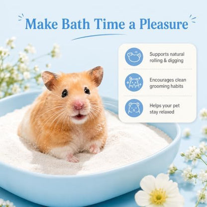 Sukh Hamster Sand Bath - White Fine Silica Sand, Hamster Hides & Cleaning