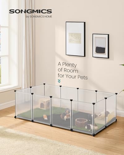 SONGMICS Guinea Pig Playpen, 20 Panels Small Animal Playpen
