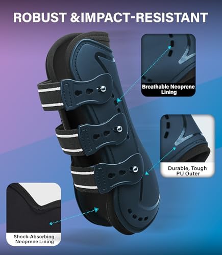 4/Pack Horse Jumping Boots, Open Front & Fetlock Boots for Jumping