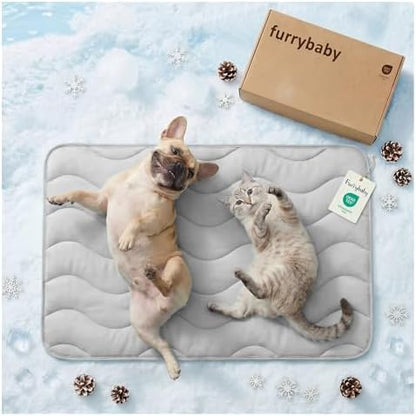 furrybaby Dog Cooling Mat,Self Cooling Mat for Medium Dogs& Cats,Grey