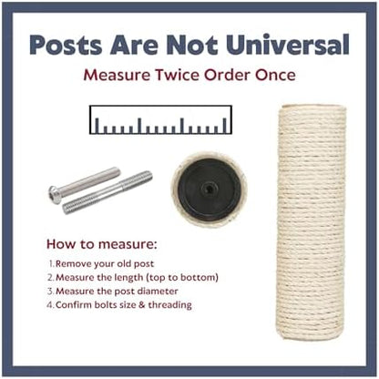 TRIXIE Replacement Sisal Post for Cat Scratching Posts, Backup Scratcher for Indoor Cat Furniture, Trees and Towers, 3.5 in x 23.6 in (9 x 60 cm)