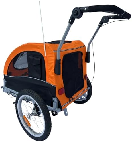 Booyah Medium Dog Stroller & Pet Bike Trailer with Suspension - Black