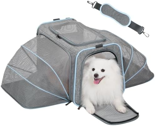 Petsfit Large Double Expandable Cat Carrier for Large Cats and Small Dogs