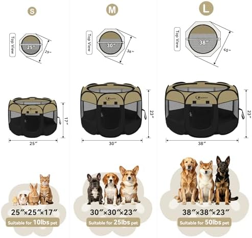 Siedihit Puppy Playpen for Small Dog Cat, Dogs Tent Crate Cage