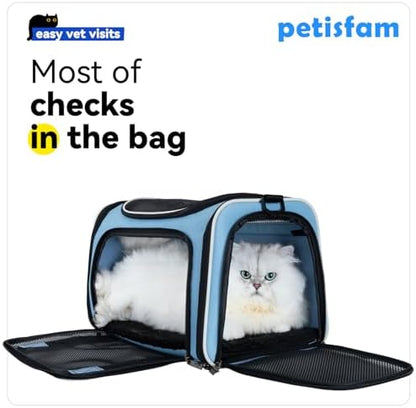 Cats Voluntarily Enter Carrier. Stress-Free Vet Visit, Veterinarian-Approved Design. 360 Mesh Visibility, Long-Term Durability, Car-Safe and Lockable Zips Hug Securely