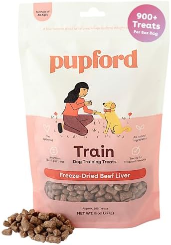 Pupford Freeze Dried Training Treats for Dogs & Puppies (Beef Liver, 8 oz)