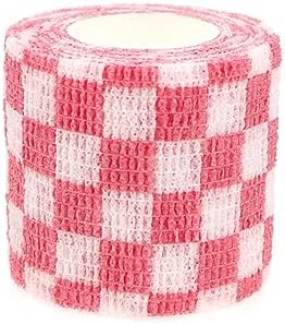 Self Adhesive Bandage Wrap Animal Cohesive Bandage Self Adherent Wrap First Aid Tape for Dogs Cats Horses Birds & Wrist Healing Ankle Sprain (2 Inch Grid Set 6 Rolls)