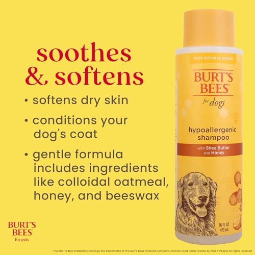 Burts Bees for Pets Hypoallergenic Dog Shampoo, 16 Fl Oz, 6-Pack