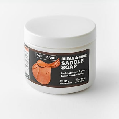 EQUI - CARE: Clean & Care Saddle Soap, Glycerin-Based soap with Added Moisturizers Designed to Clean and Condition Leather. Keep Your Leather tack and Equipment in top Condition.