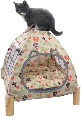 Elevated Pet Hammock Bed Tent House - Indoor/Outdoor, Quick Setup