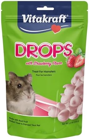 Vitakraft Drops Hamster Treat with Strawberry Flavor 5.3 oz.