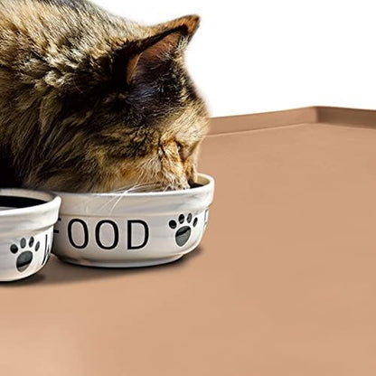 Silicone Dog Food Mat Waterproof Pet Feeding Tray for Medium and Large Dogs