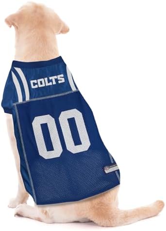 Pets First NFL Indianapolis Colts Dog Jersey, Size Small, Football Shirt Costume for Pet, Dog Sports T-Shirt, NFL Team Clothing for Cats, Licensed Pet Apparel Available in 7 Sizes and 32 Teams