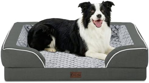 Waterproof Orthopedic Dog Bed for Medium Dogs, 35x22in, Dark Grey