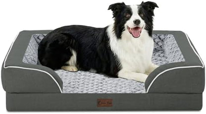 Waterproof Orthopedic Dog Bed for Medium Dogs, 35x22in, Dark Grey