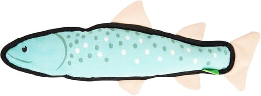 Only Natural Pet Mountain Friends Recycled Plush Dog Toys - Durable Double-Stitched Design with Internal Squeaker, Large Plush Ears & Soft Crinkle Tail - Pet Toy | Tallulah The Trout, 6" x 14.5"