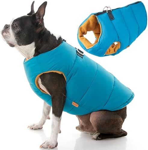 Gooby Padded Vest Dog Jacket, Solid Turquoise, Large