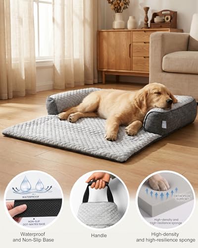 Calming Dog Bed/Mat for Couch,Faux Rabbit Fur Pet Sofa Furniture Protector